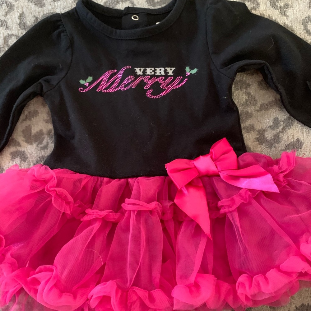 NWT: Baby Glam “Very Merry” Onesie with Skirt NB